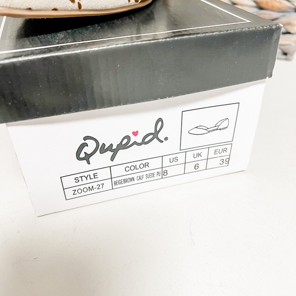 Qupid Brown Cow Print D’Orsay Flats Size 8 - Picture 9 of 9